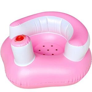 Inflatable Pink & White Baby Bath Seat